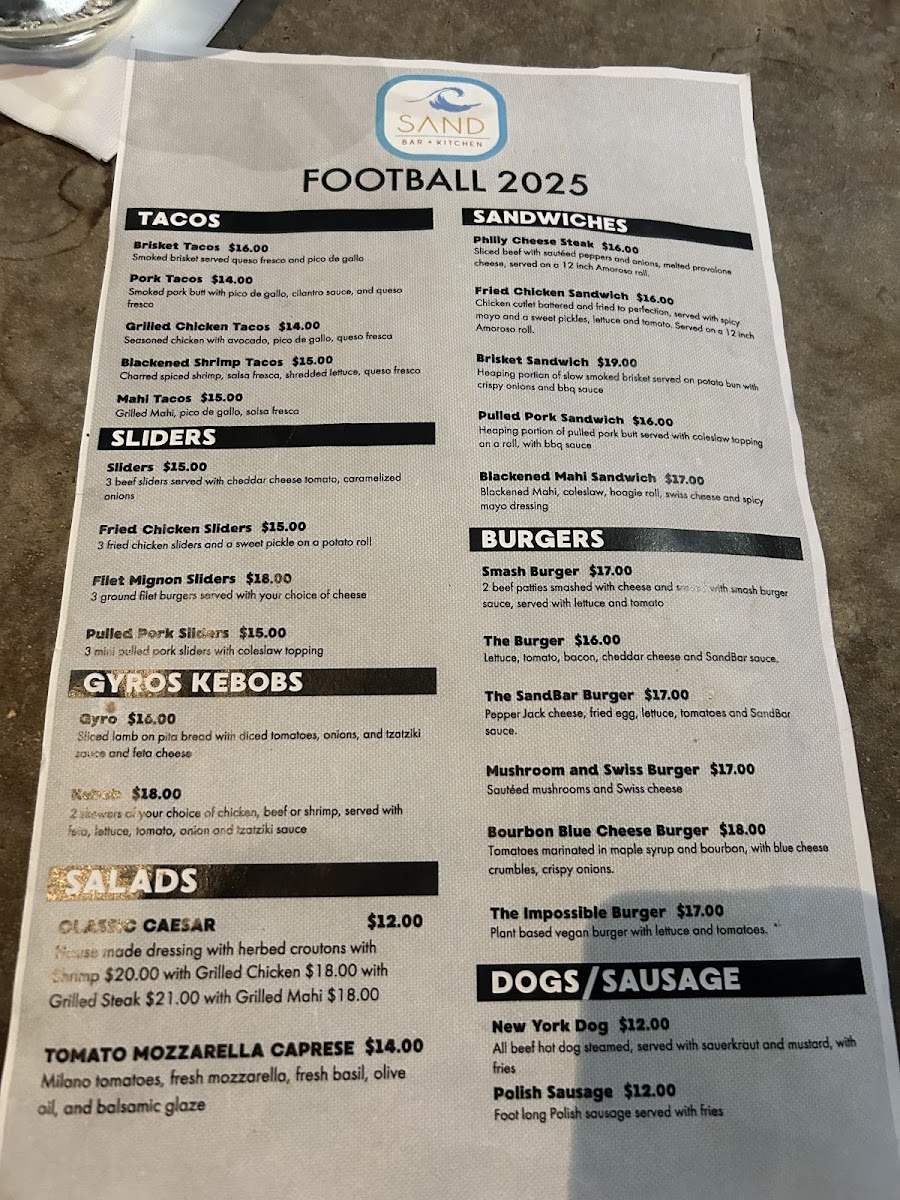 Sand Bar + Kitchen Menu - Image 2